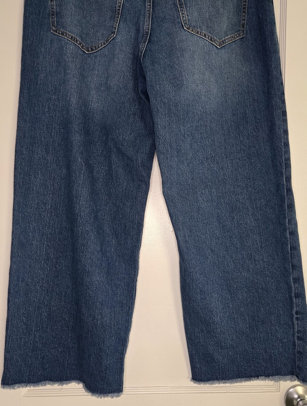 Jessica Simpson Dark Blue Zinnia Wide Leg Boyfriend Patchwork Jean Y2K Womens 12 - Picture 6 of 10